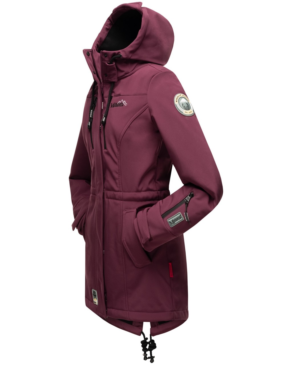 Manteau Softshell Pour Femme Marikoo - Chaud, Imperméable, Avec Capuche - Coupe Ajustable - Multi-poches
